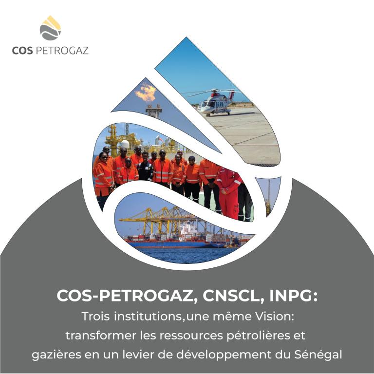 Visuel « COS-PETROGAZ, CNSCL, INPG : trois institutions, une même vision »