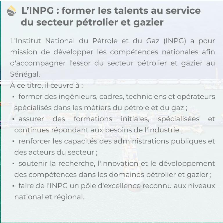 L'INPG : former les talents au service du secteur pétrolier et gazier